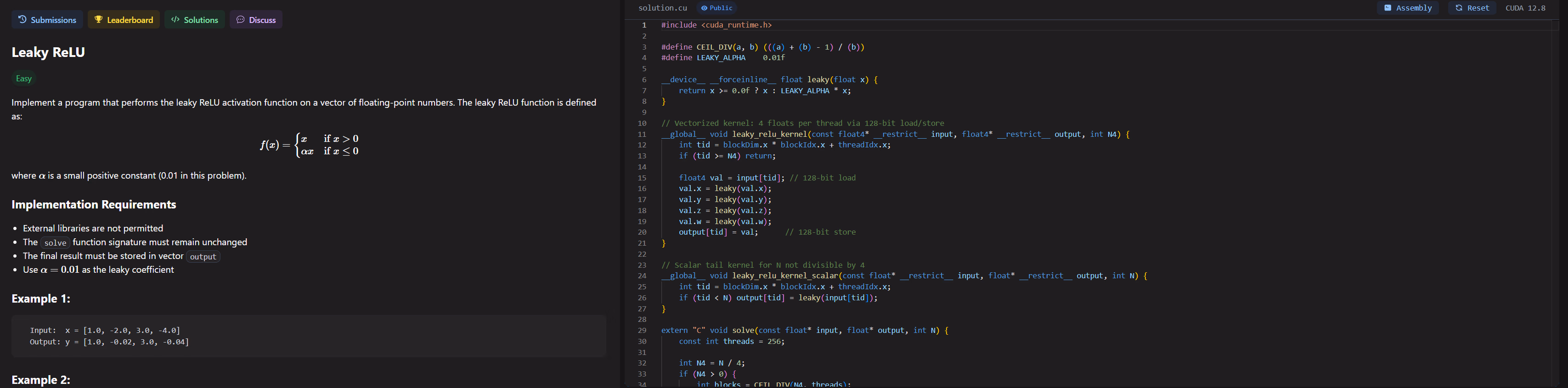 CUDA Programming on LeetGPU