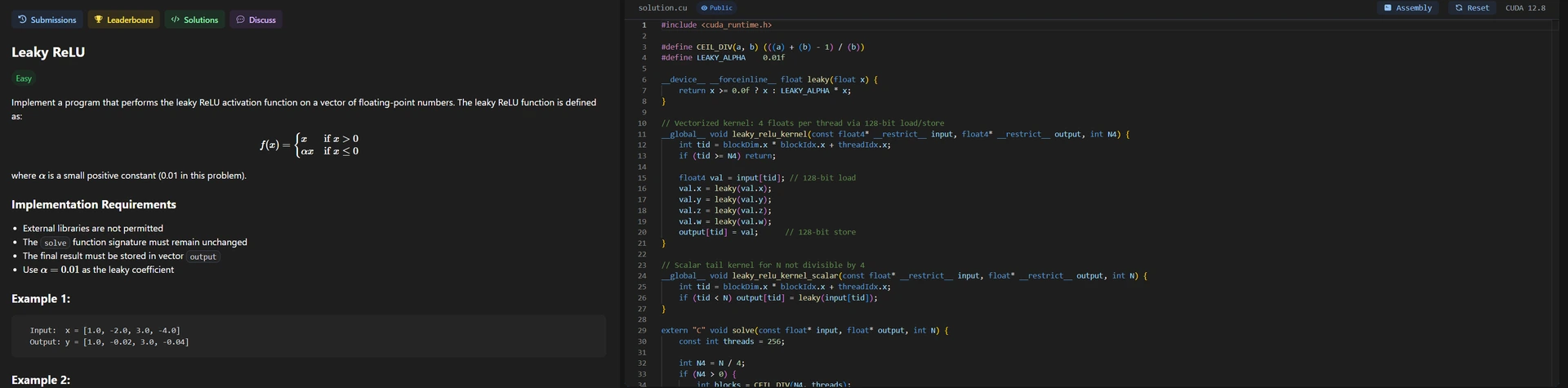 CUDA Programming on LeetGPU